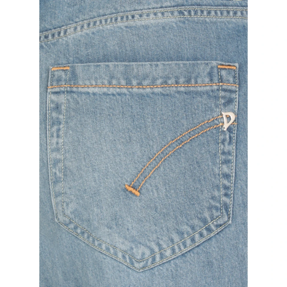 Dondup Blauwe Katoenen Jeans met Juweelknopen Blue Dames