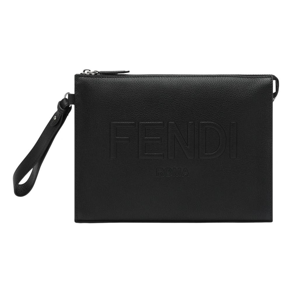 Fendi Zachte Clutch Tas Black Heren