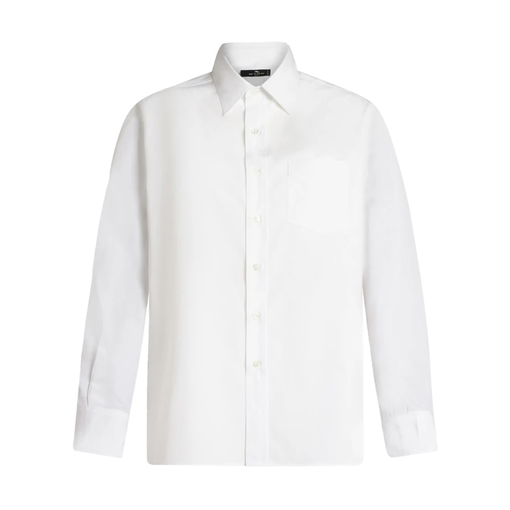 ETRO Witte Katoenen Poplin Overhemd met Zijden Achterkant White Dames