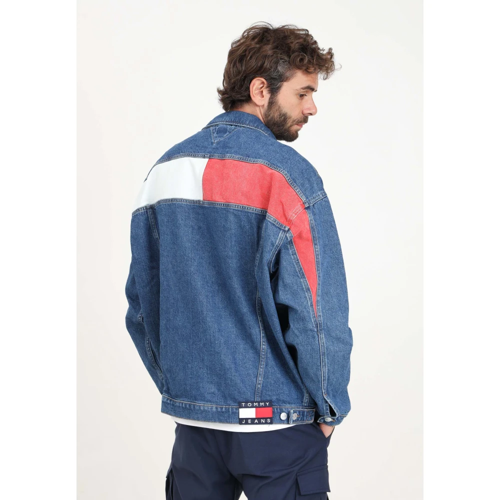 Tommy Jeans Blauwe Denim Trucker Jack Oversized Fit Blue Heren