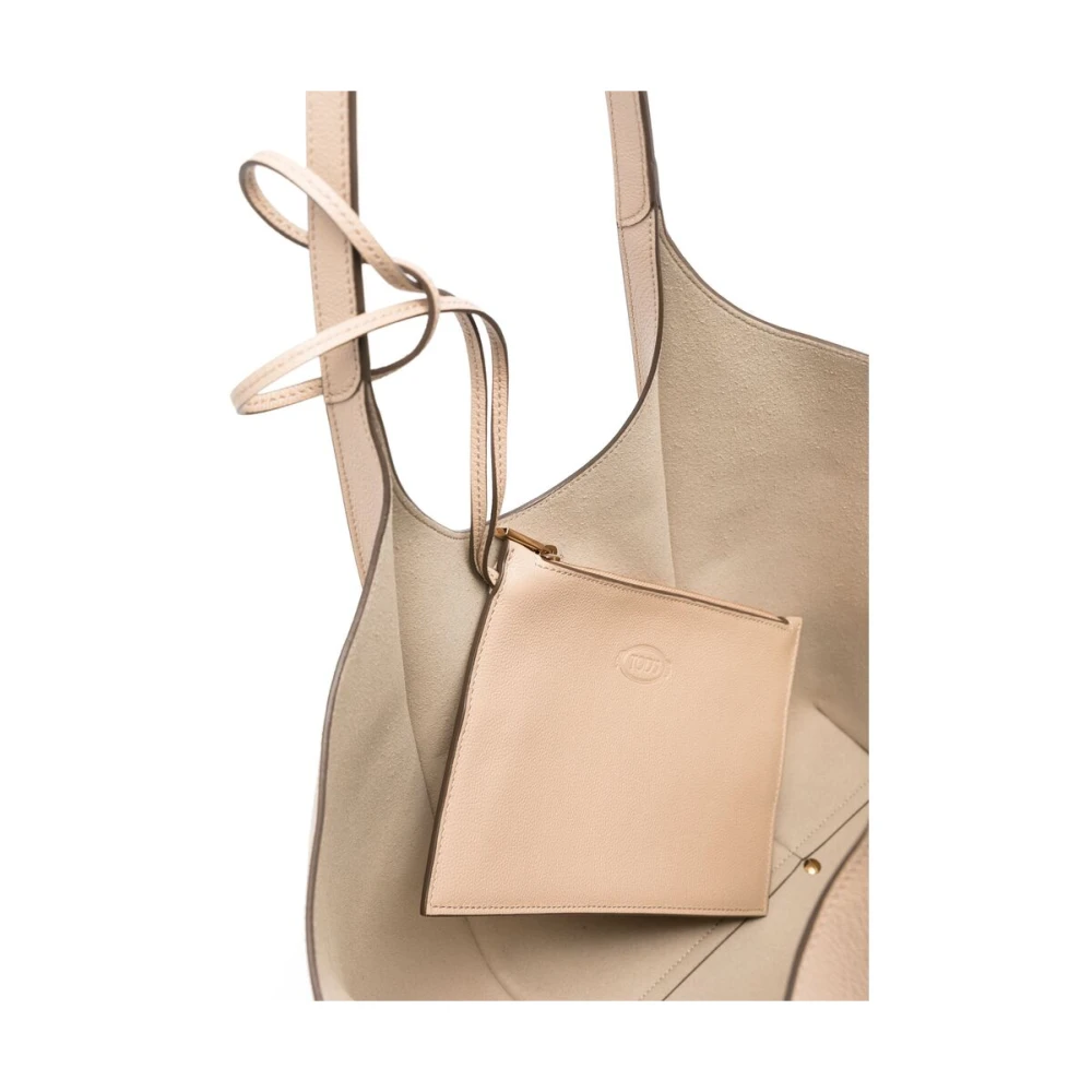 TOD'S Beige Korrelig Leren Tote Tas Pink Dames