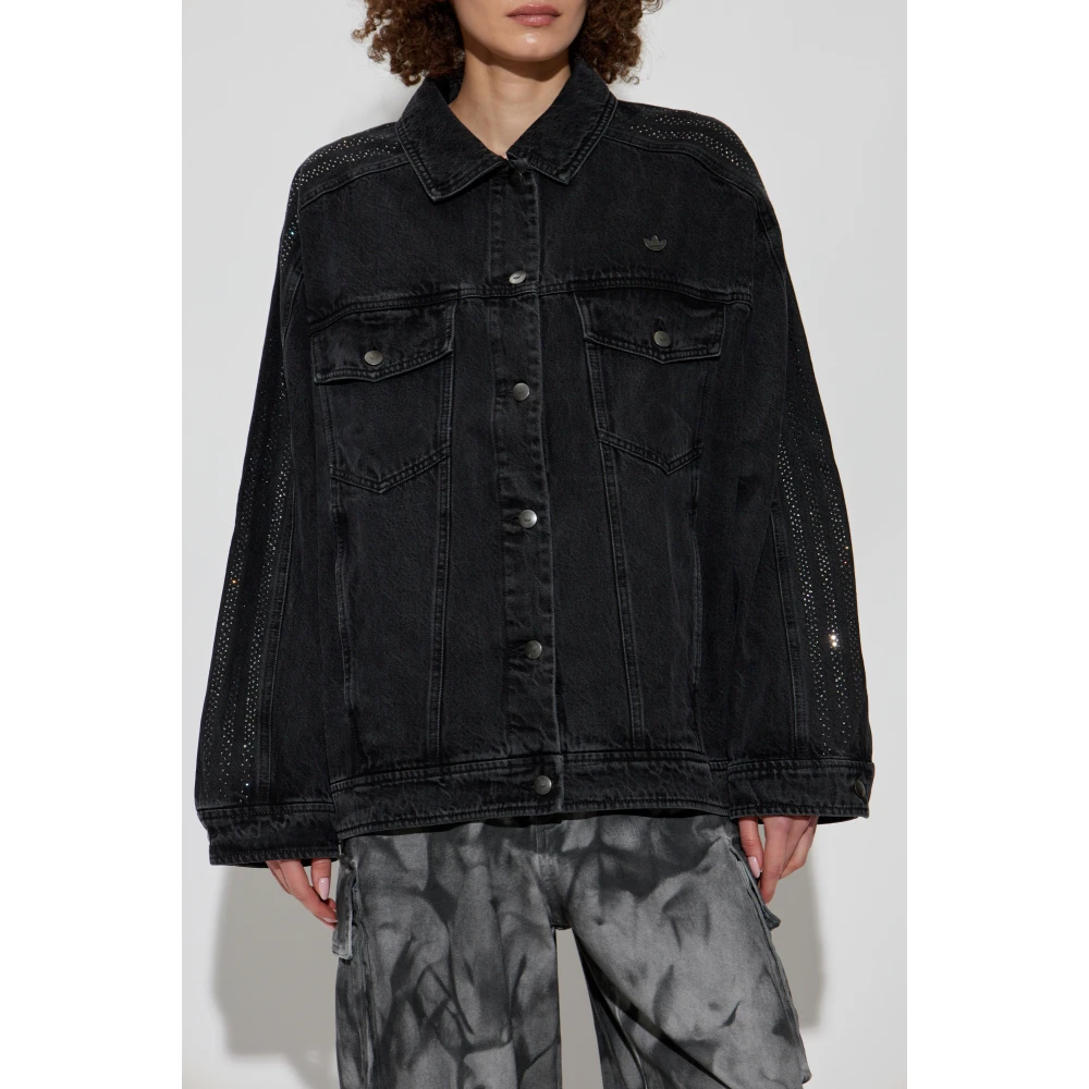 adidas Originals Spijkerjasje met glinsterende pailletten Black Dames