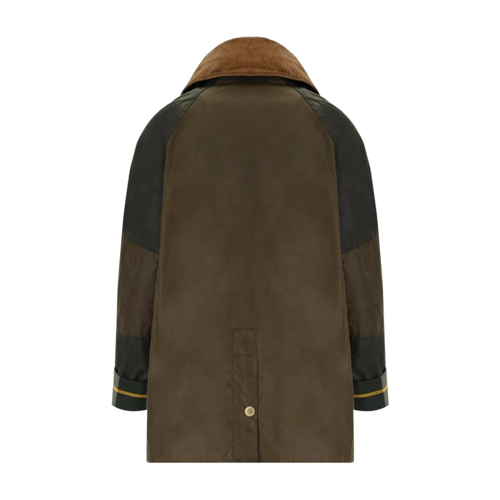 Barbour Olijfgroene Waxjas met Geribbelde Kraag Green Dames