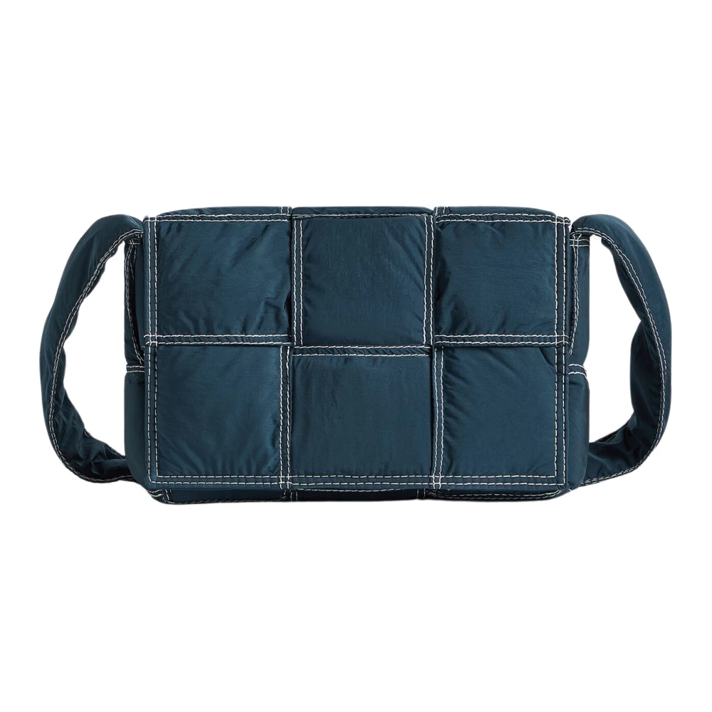 Bottega Veneta Blauwe Crossbodytas met Weefpatroon Blue Heren