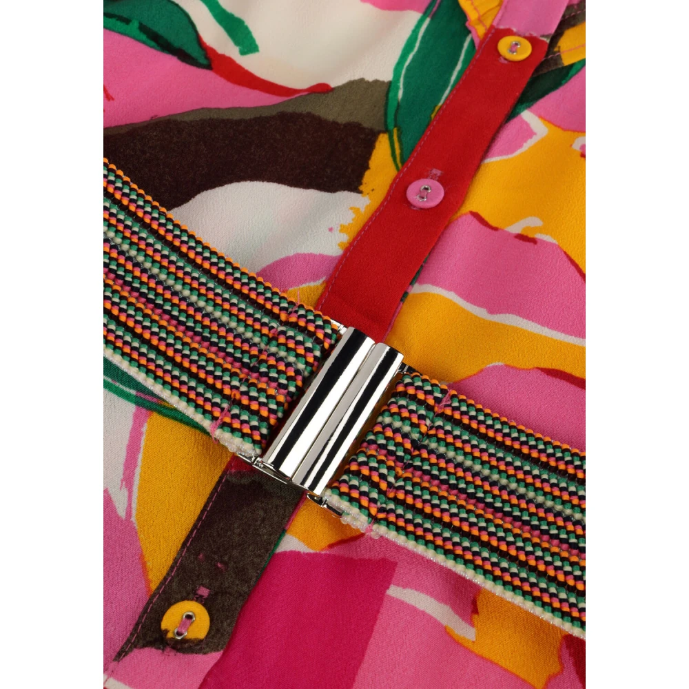 Pom Amsterdam Roze Maxi Jurk Cape Town Stijl Multicolor Dames