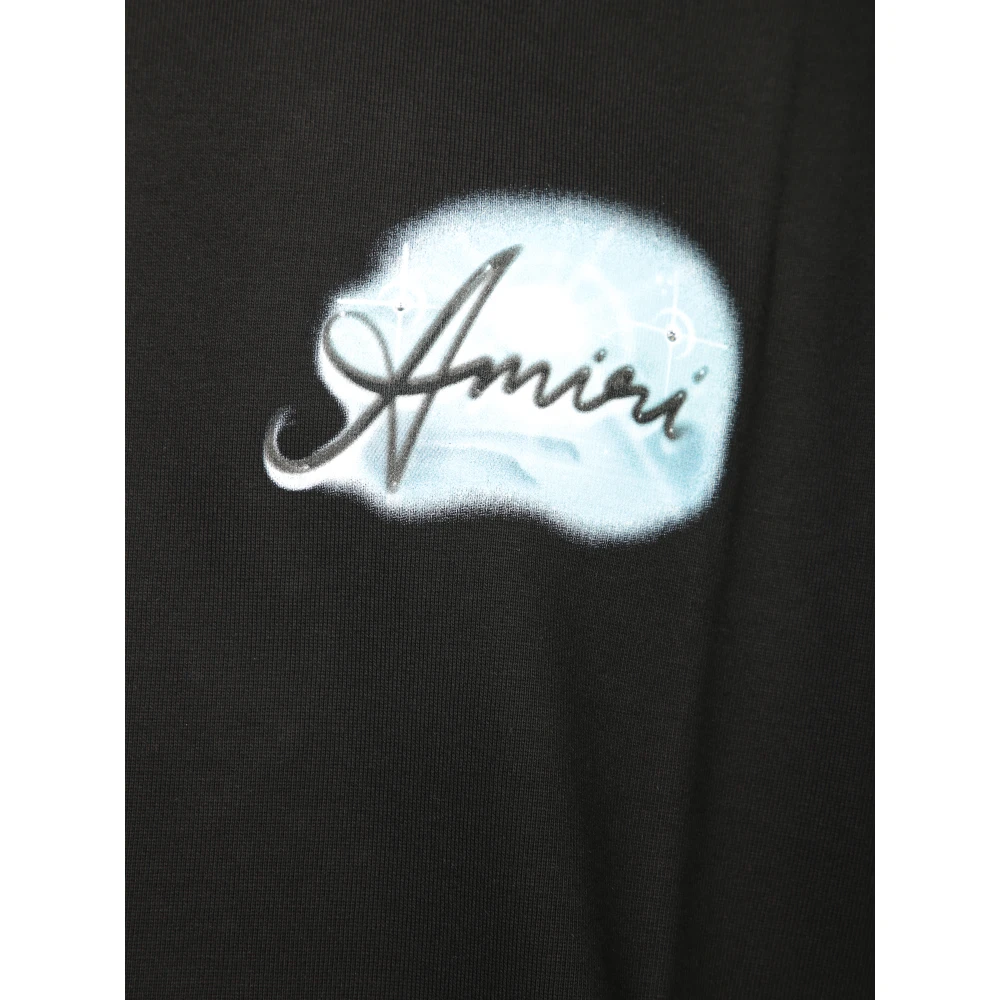Amiri Zwart T-shirt met voorlogo Black Heren