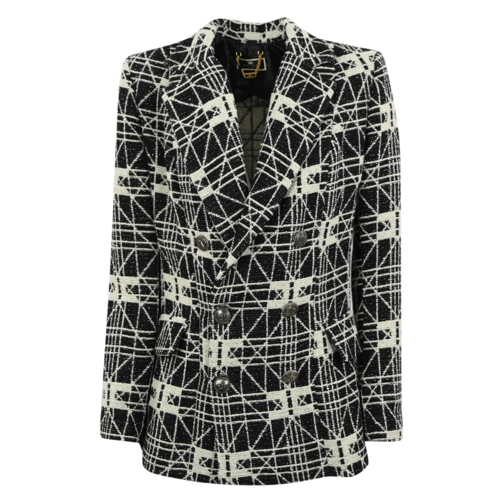 Jacquard Tweed-kavaj med dubbelknäppning