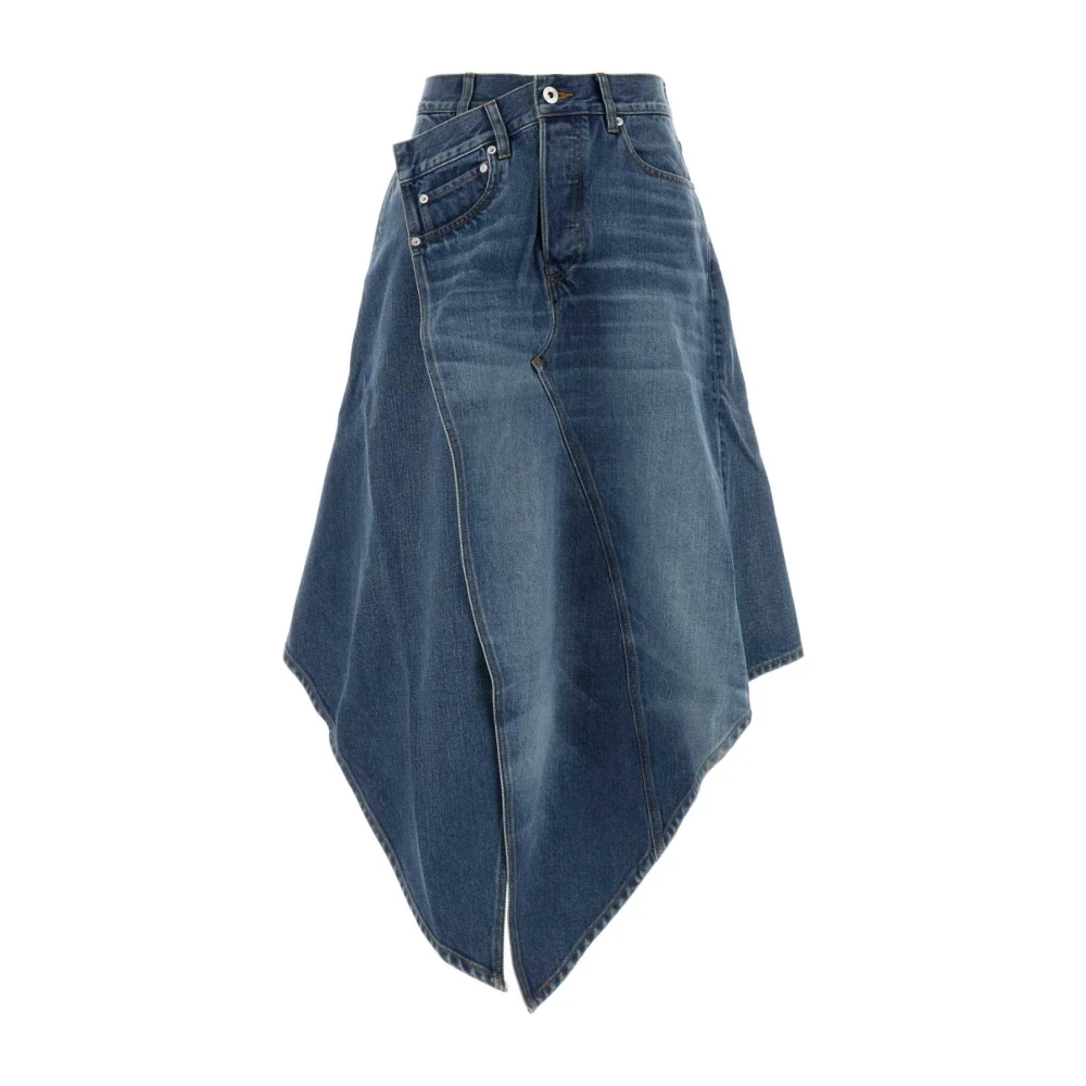 Jw Anderson , Denim Skirts, Female, Blue, 3XS, Drop Front Skirt