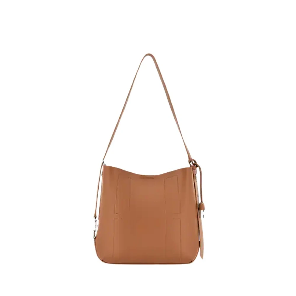 Hogan Stijlvolle Brandy Leren Hobo Tas Brown Dames