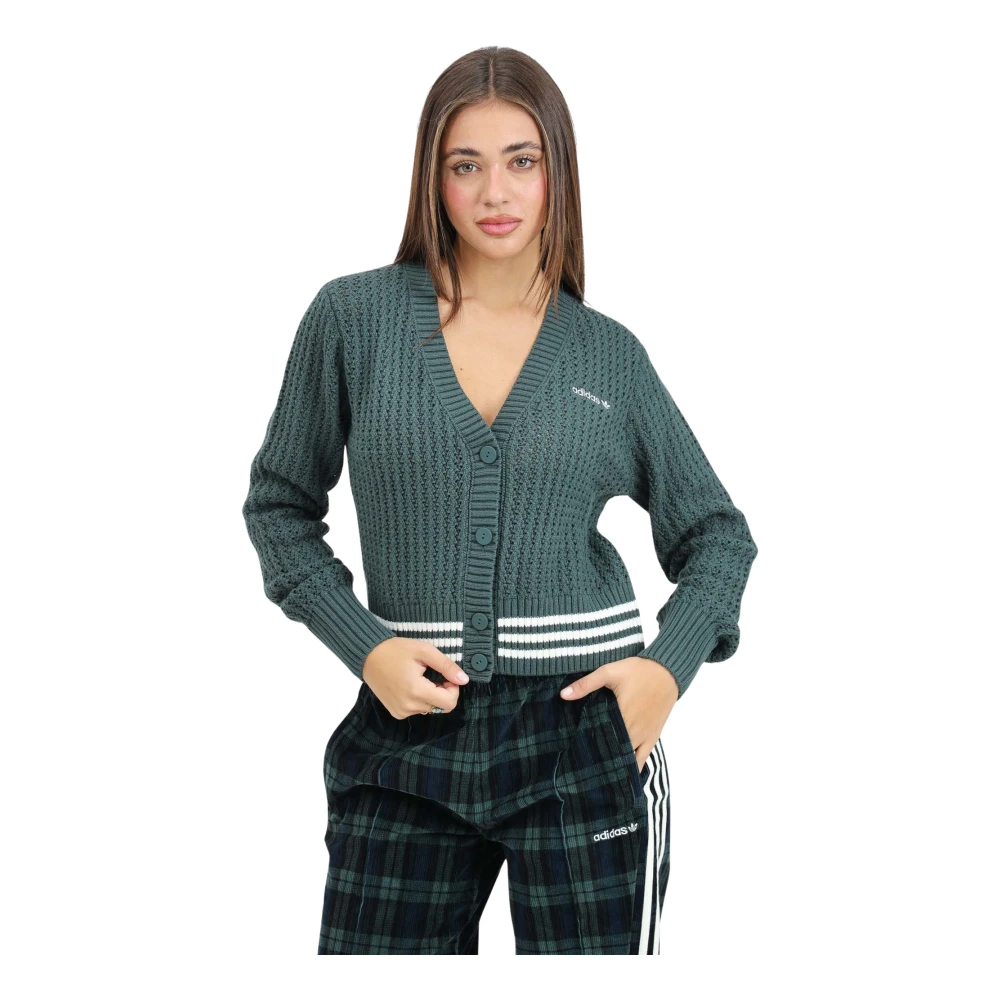 adidas Originals Tartan Knit Cardigan Green Dames