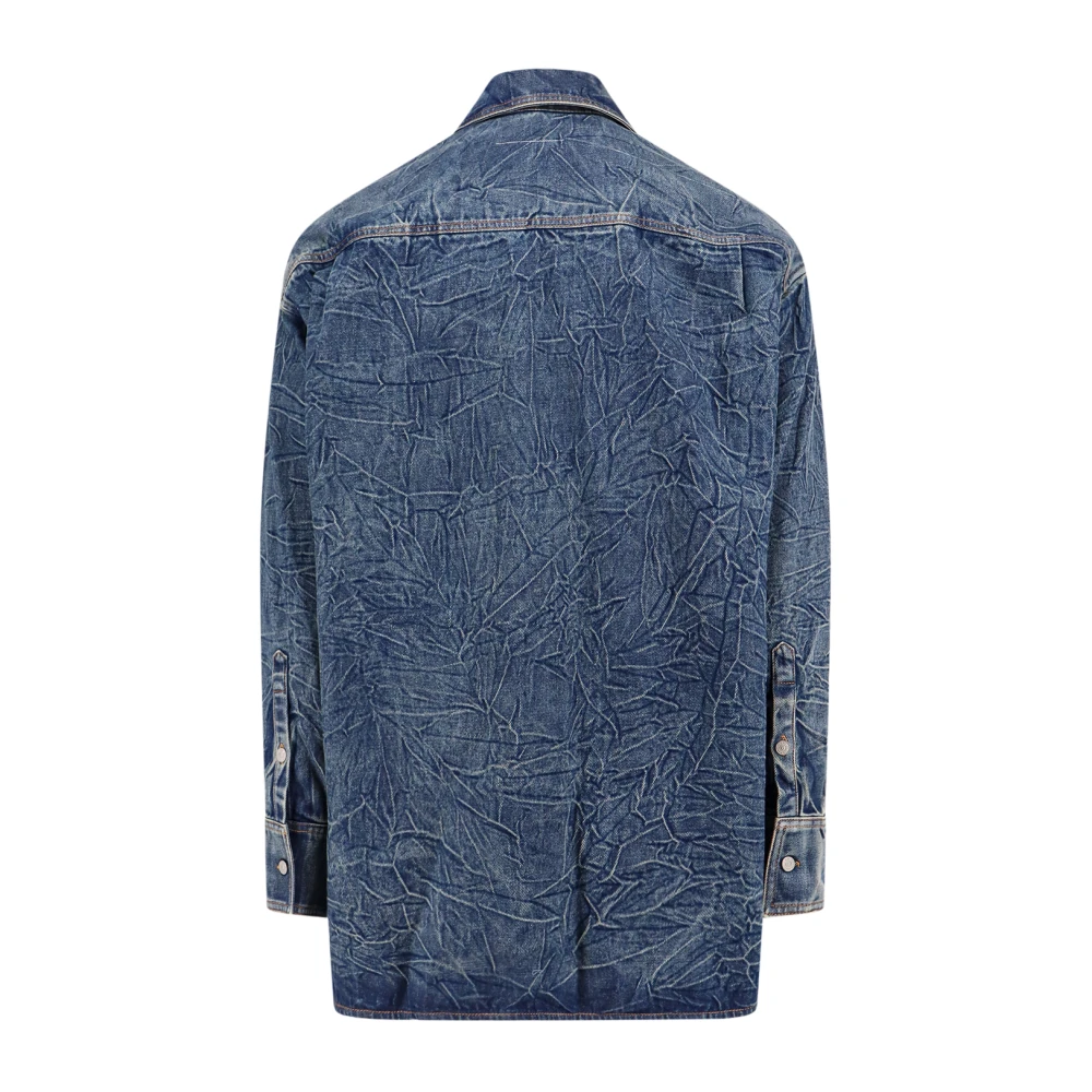 MM6 Maison Margiela Denim Numeric Signature Shirt Blue Heren