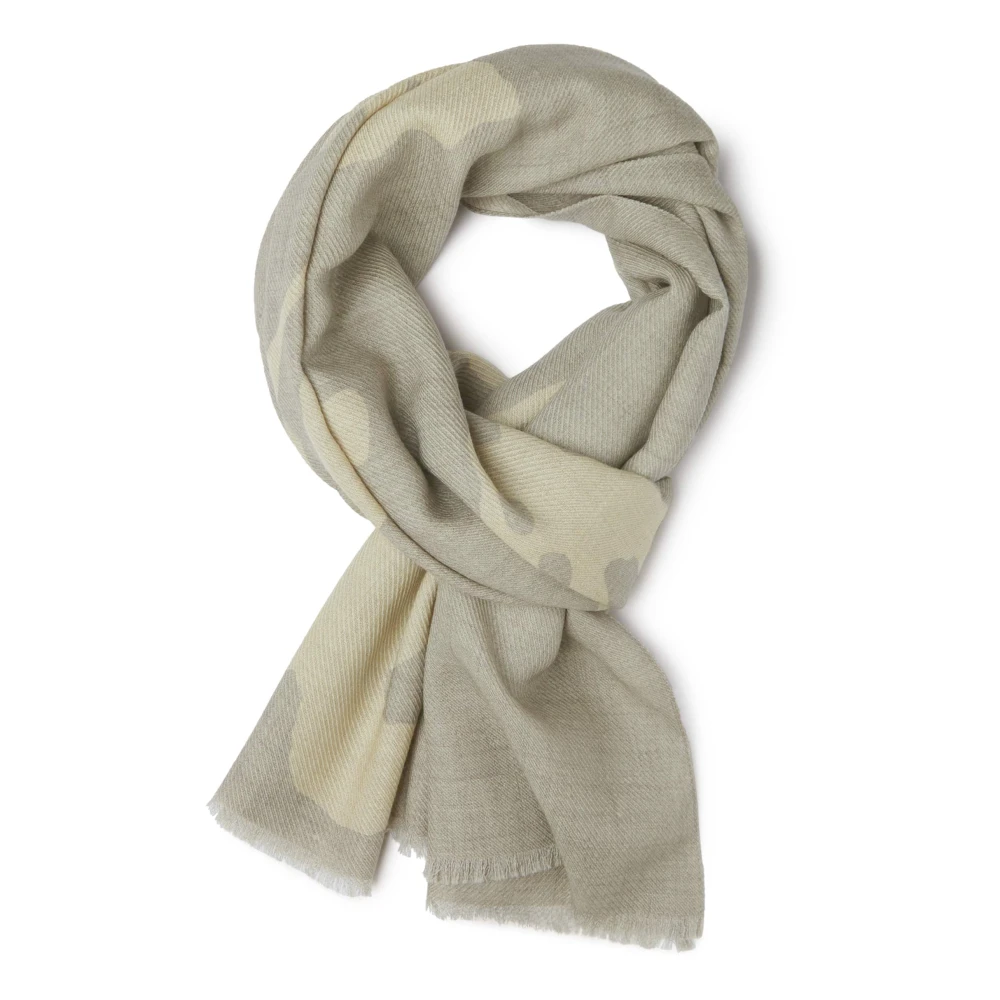 Boggi Milano Wollen sjaal met bedrukt bloemenpatroon Gray Heren