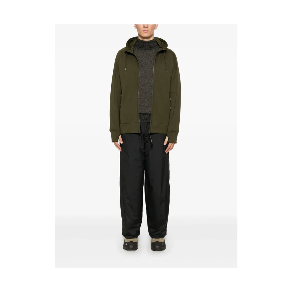 C.P. Company Khaki Goggles Hoodie Met Rits Green Heren