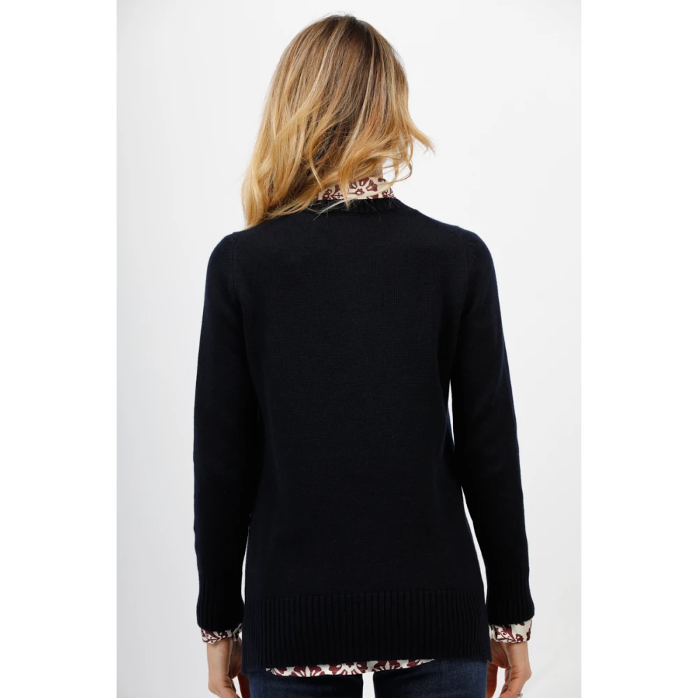Gran Sasso Ronde hals trui Blue Dames