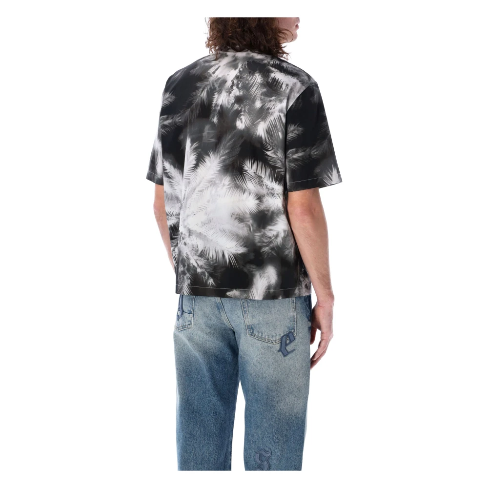 Palm Angels Zwart Blueprint Palms Shirt Multicolor Heren