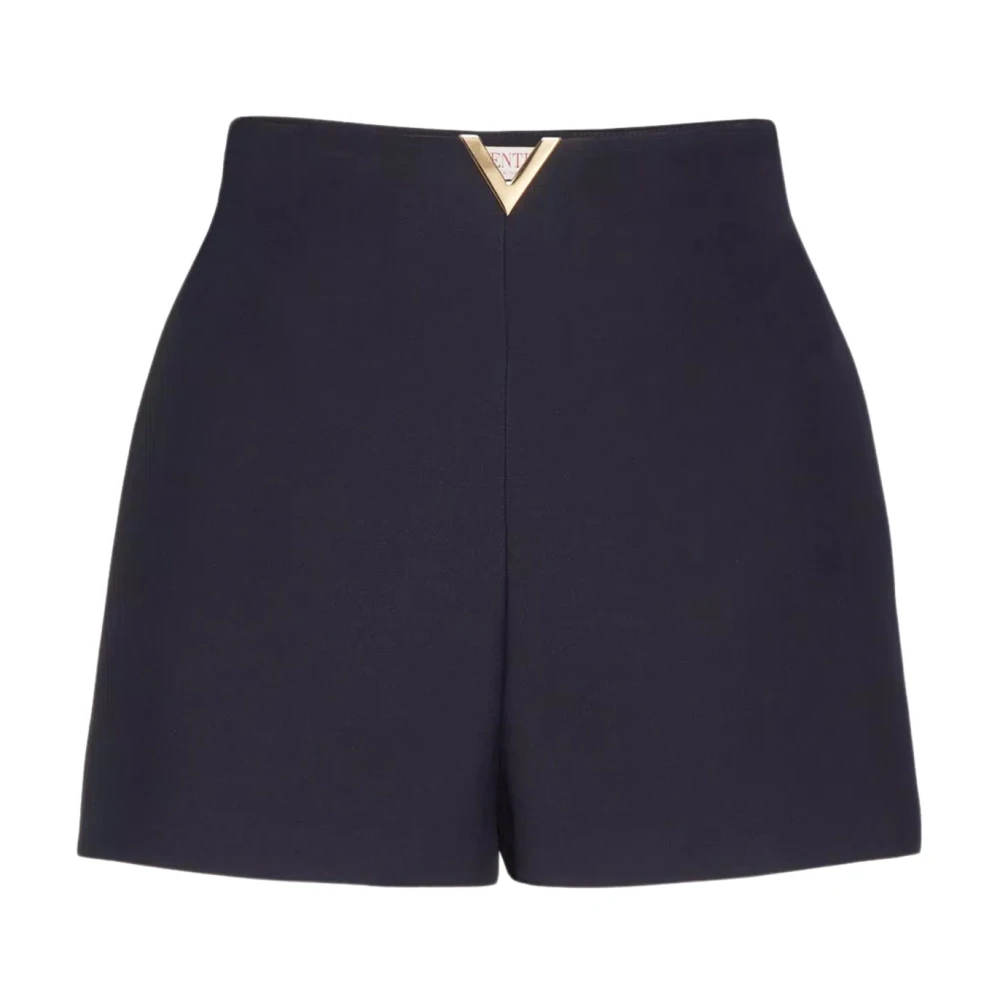 Valentino Crepe Couture Shorts Blue Dames