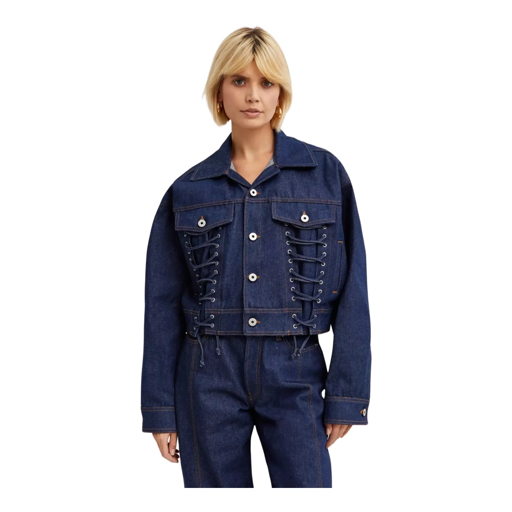 Jean Paul Gaultier Navy Denim Veterjack Blue Dames