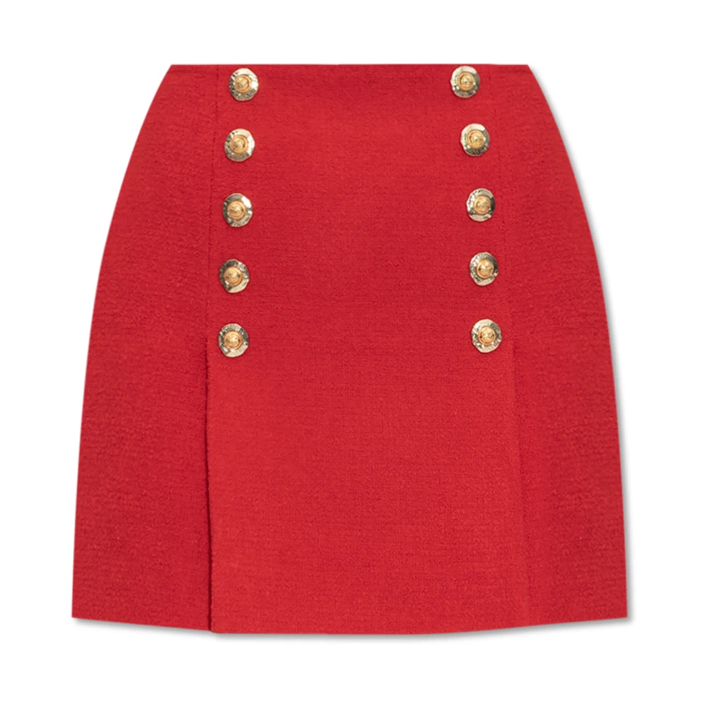 Balmain Women's Red Skirt With Buttons - Short Skirts - S - Skirts