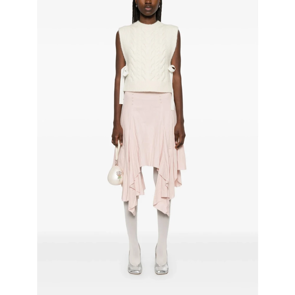 Cecilie Bahnsen Witte Zijdelingse Rok White Dames