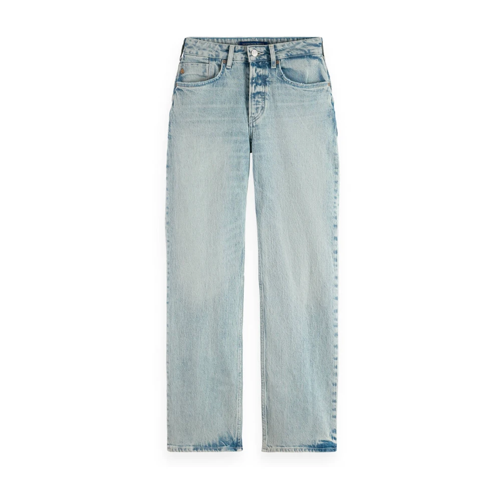 Scotch & Soda Hoge Taille Straight Blauwe Jeans Blue Dames