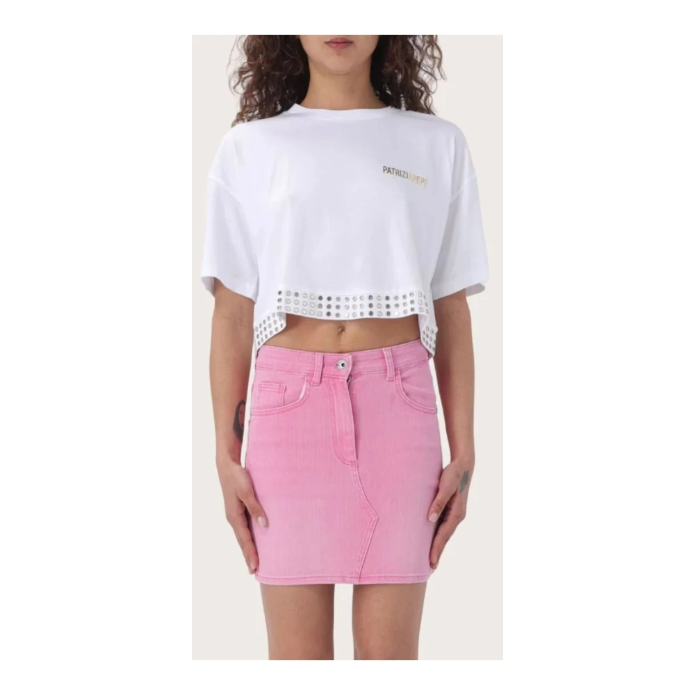 PATRIZIA PEPE Stijlvolle Dames T-shirt White Dames
