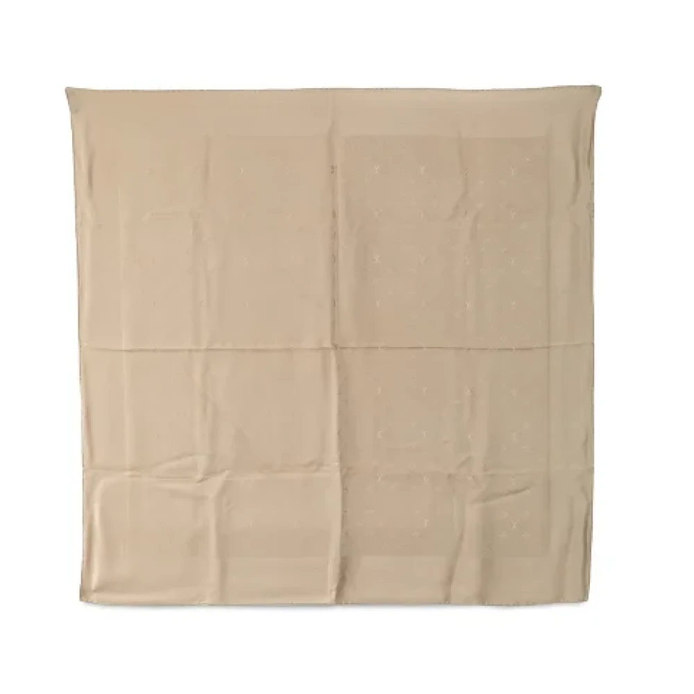 Louis Vuitton Vintage Pre-owned Silk scarves Beige Dames