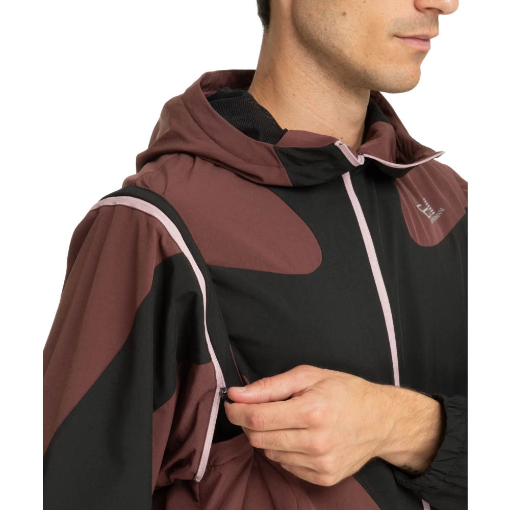 Emporio Armani EA7 Multikleur Rits Hoodie met Zakken Brown Heren
