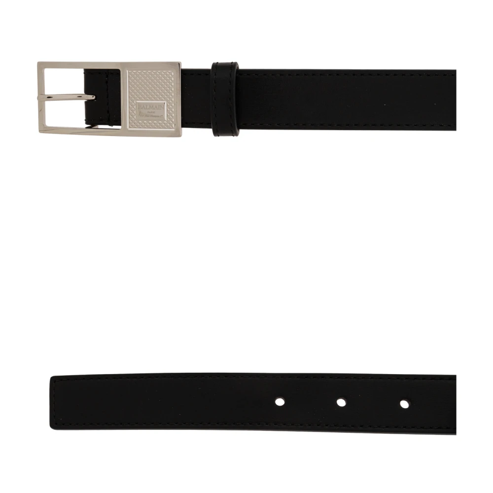 Balmain Leren Riem Black Heren