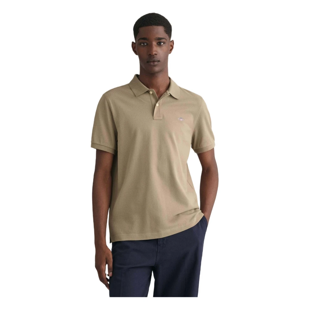 Gant Polo met korte mouwen Brown Heren