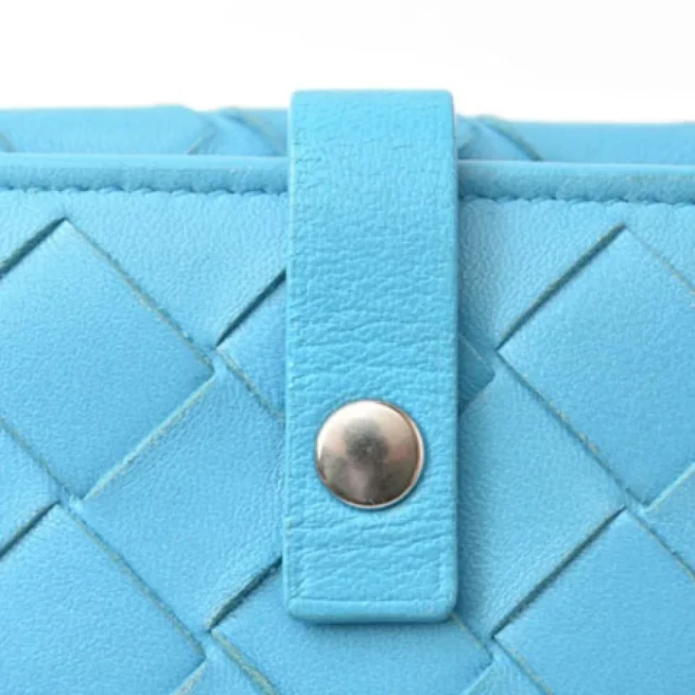 Bottega Veneta Vintage Pre-owned Leather wallets Blue Dames