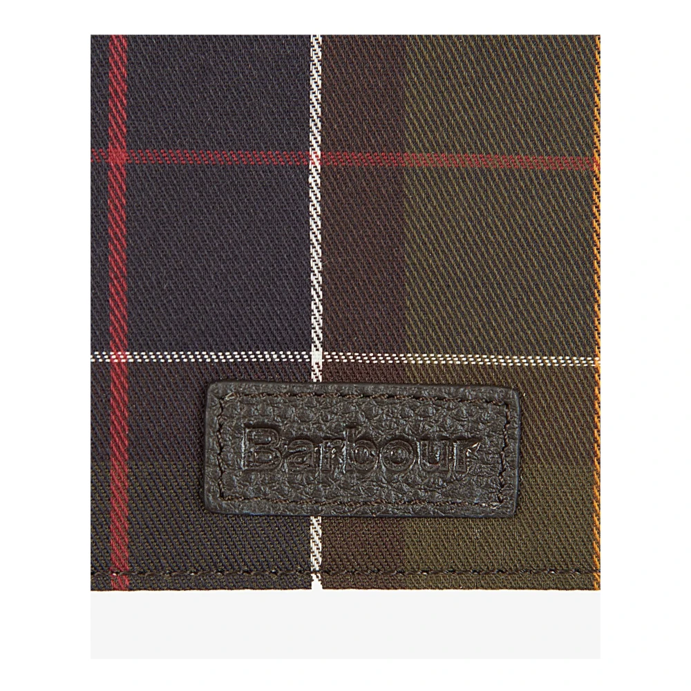 Barbour Groene Tartan Leren Portemonnee Green Heren