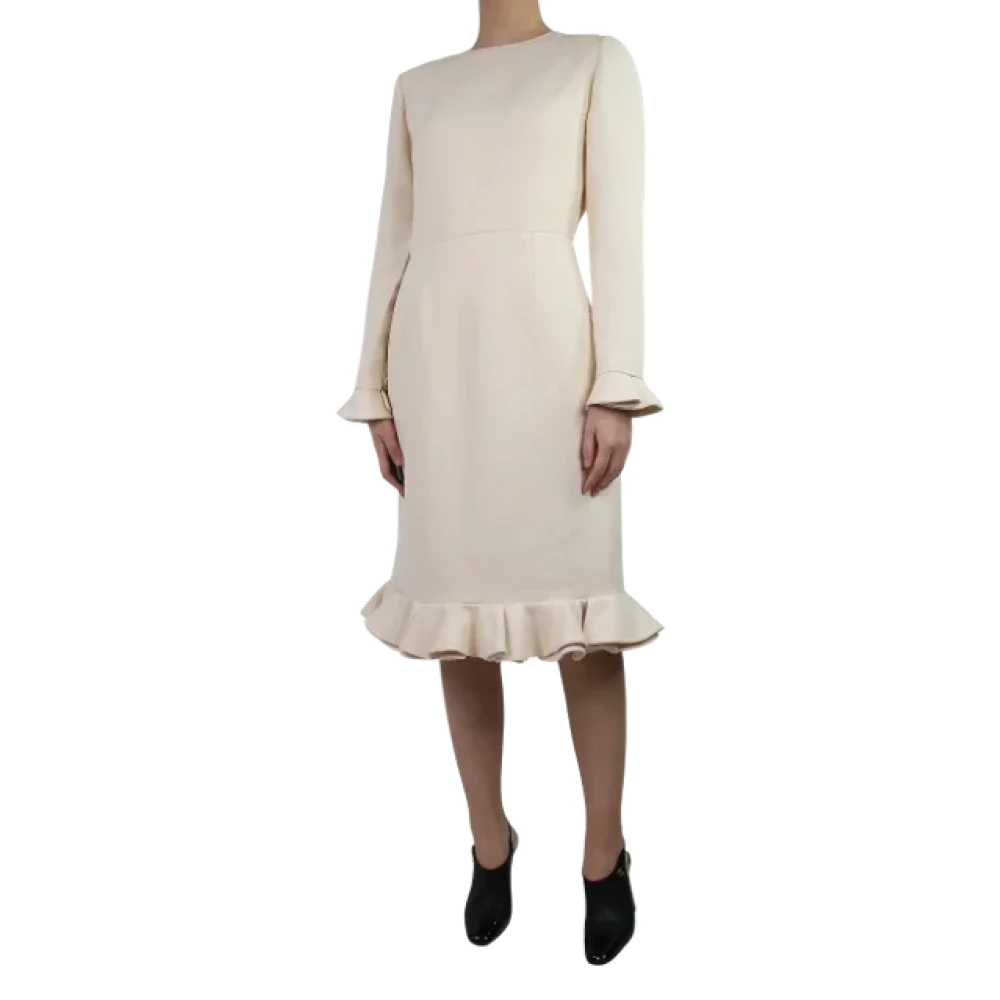 Valentino Vintage Pre-owned Wool dresses White Dames