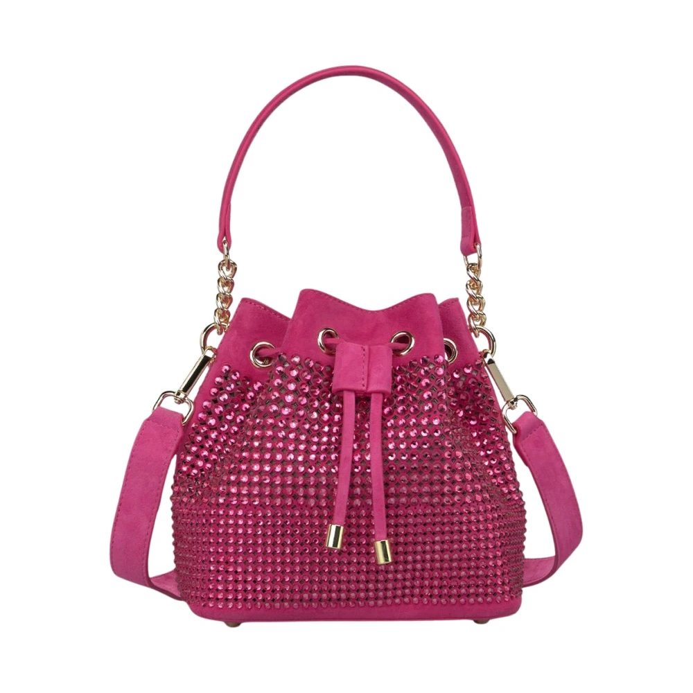 Alma En Pena Women's Pink Rhinestone Bucket Bag
