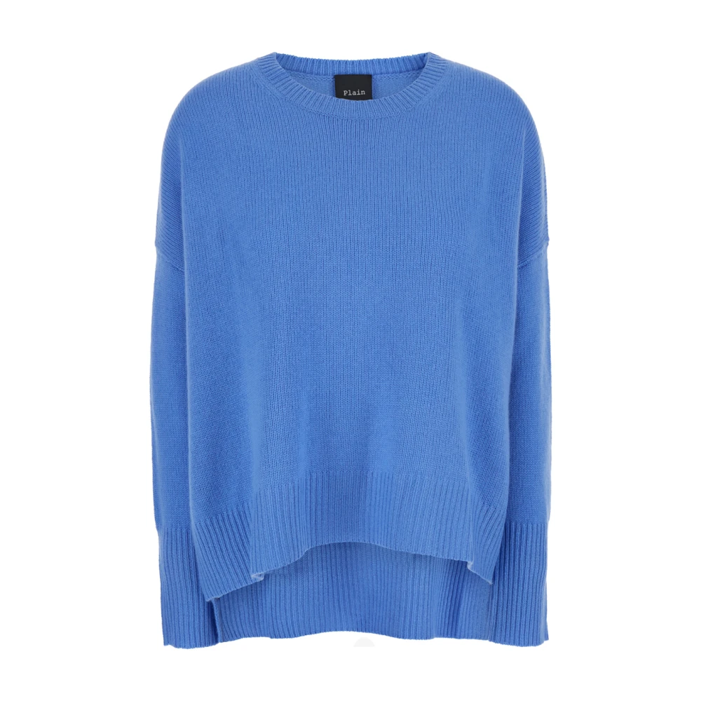 Plain Units Blauwe Crewneck Cashmere Sweater Blue Dames
