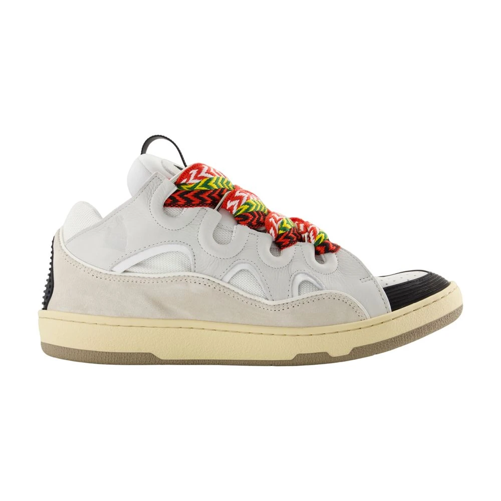 Lanvin Men's White Sneakers, 11 Uk, Curb Trainers