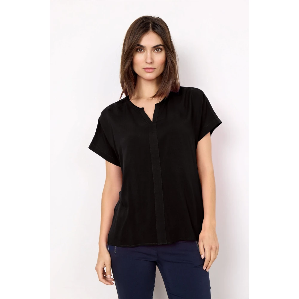 Soyaconcept V-hals shirt met korte mouwen Black Dames