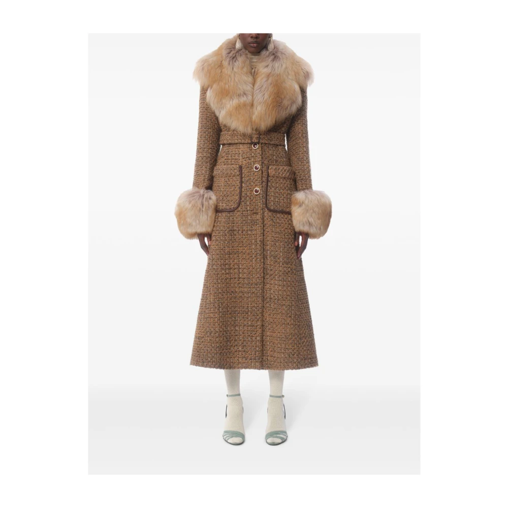 Valentino Garavani Bontafgezette Ceintuurjas met Enkele Rij Knopen Brown Dames