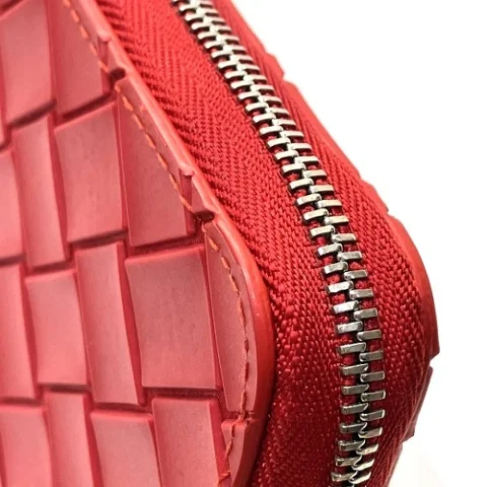 Bottega Veneta Vintage Pre-owned Cotton wallets Red Dames