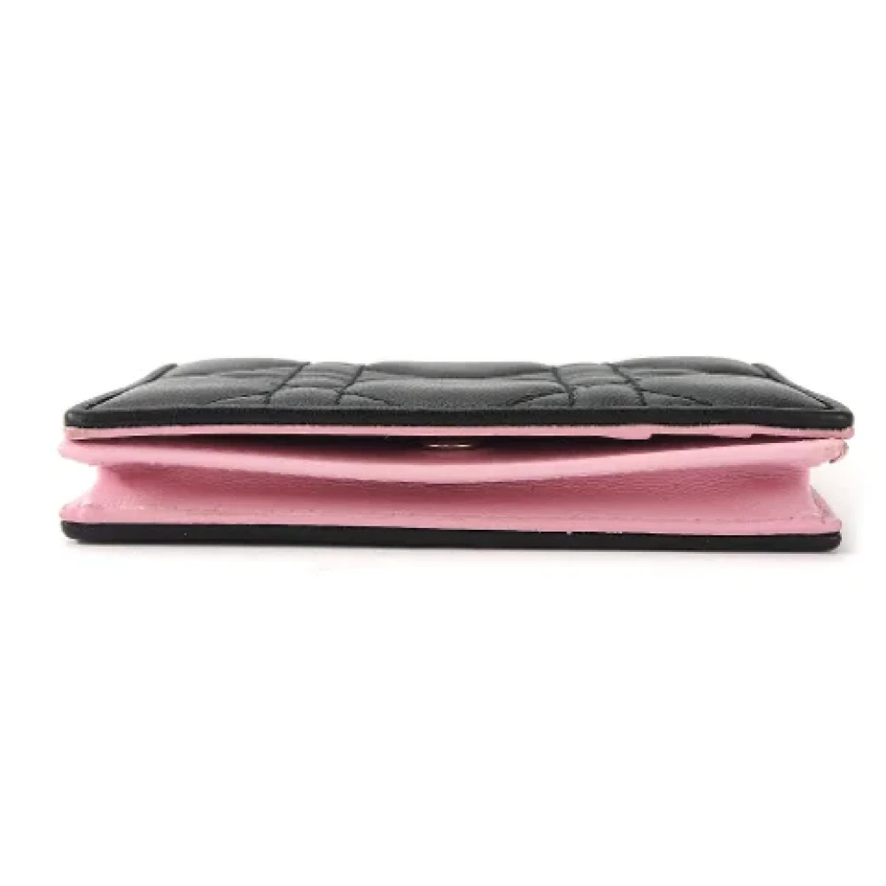 Dior Vintage Pre-owned Leather wallets Black Dames