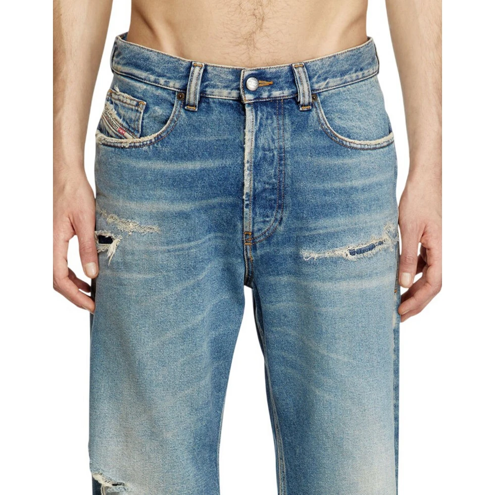 Diesel Vernietigde Slim Fit Jeans Blue Heren