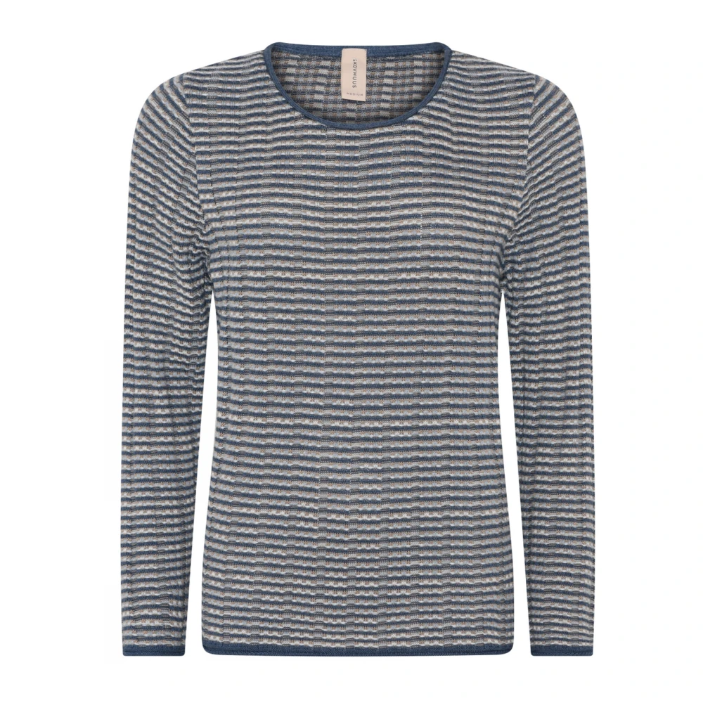 Skovhuus Multicolor O-Neck Pullov Bluser Indigo Blue Dames