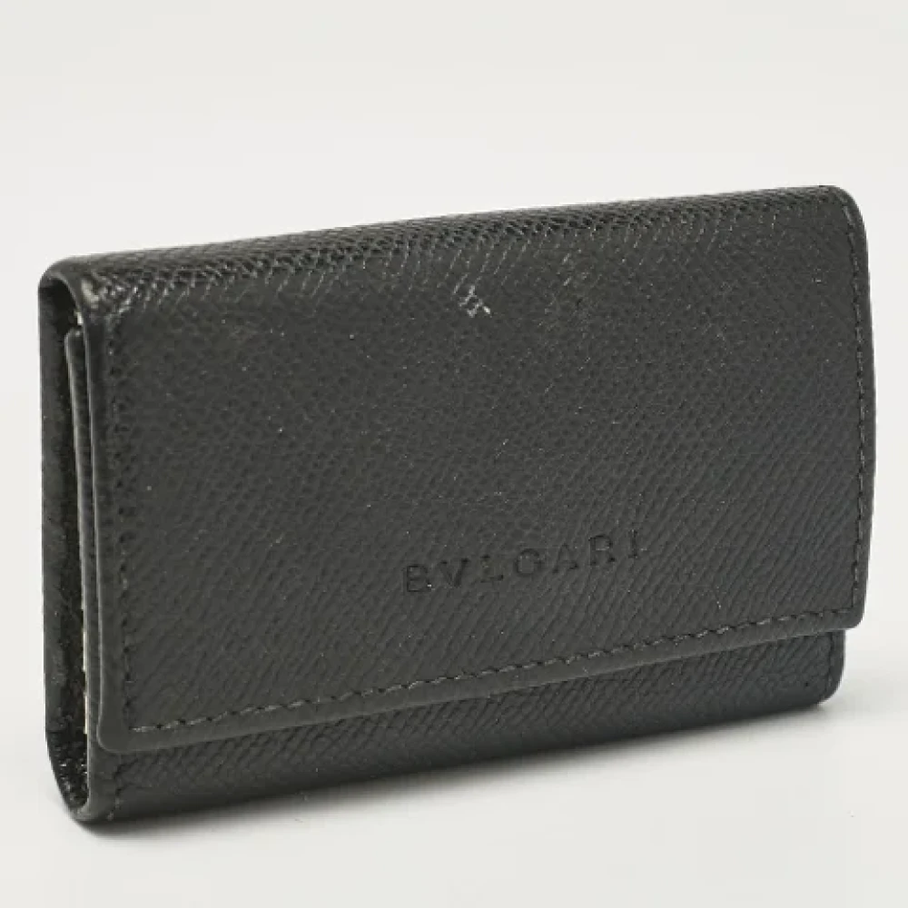Bvlgari Vintage Pre-owned Leather key-holders Black Heren