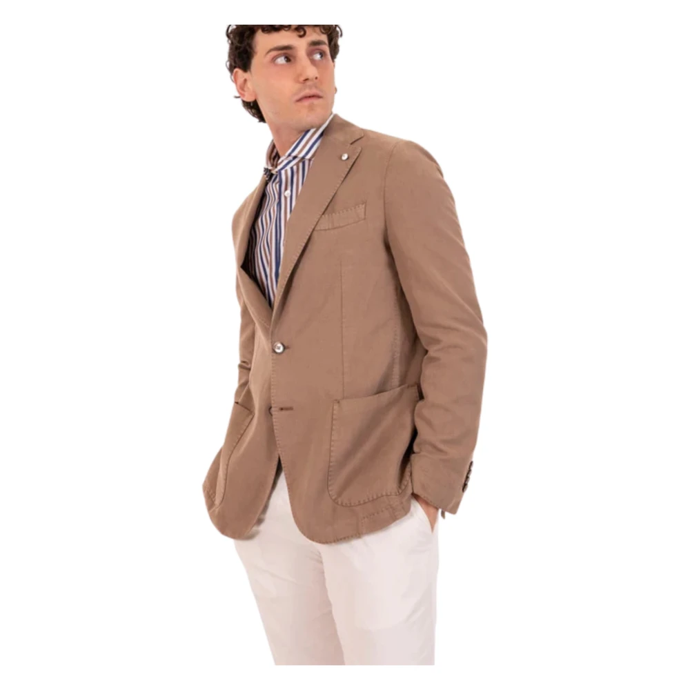 L.b.m. 1911 Men's Brown Blazers, M, Linen Jacket Amf Stitching