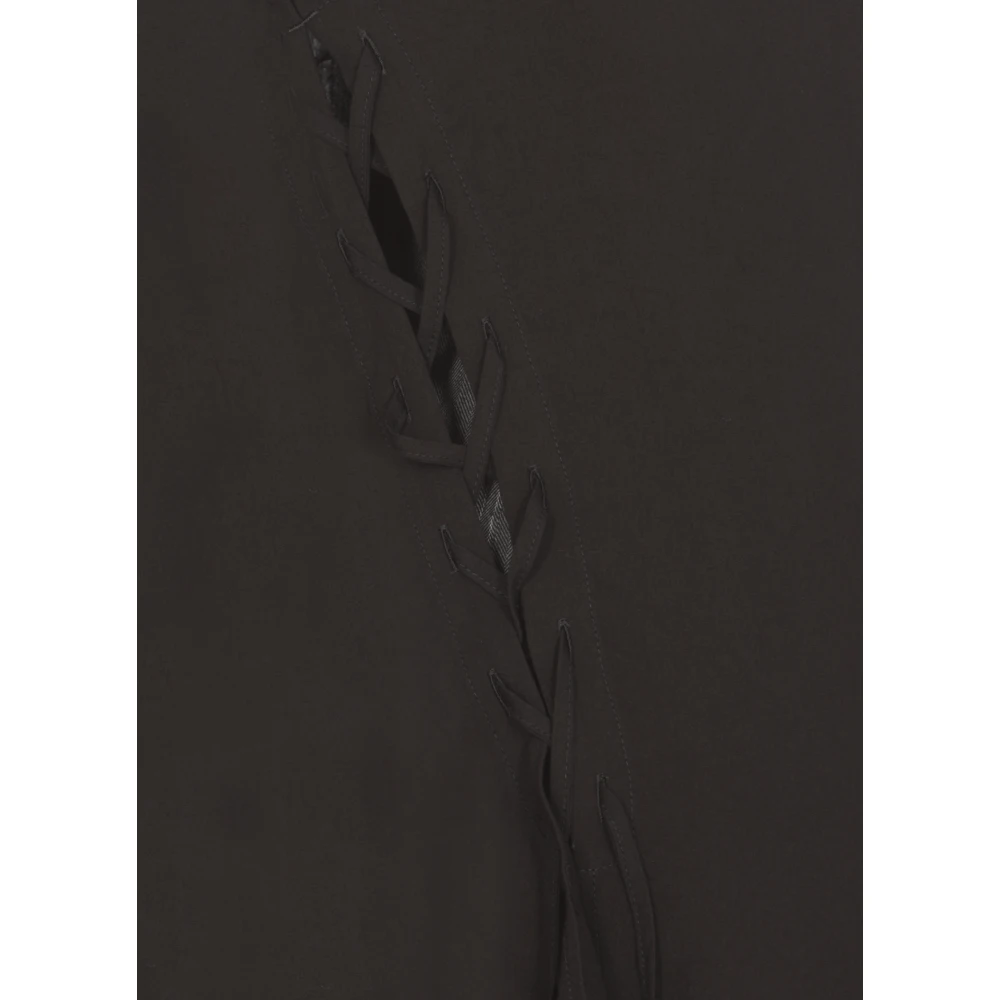 Y-3 Zwarte Viscose Shirt met Kraag en Lange Mouwen Black Dames