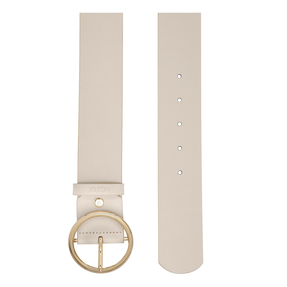 Kazar Brede grijze gladleren riem Gray Dames