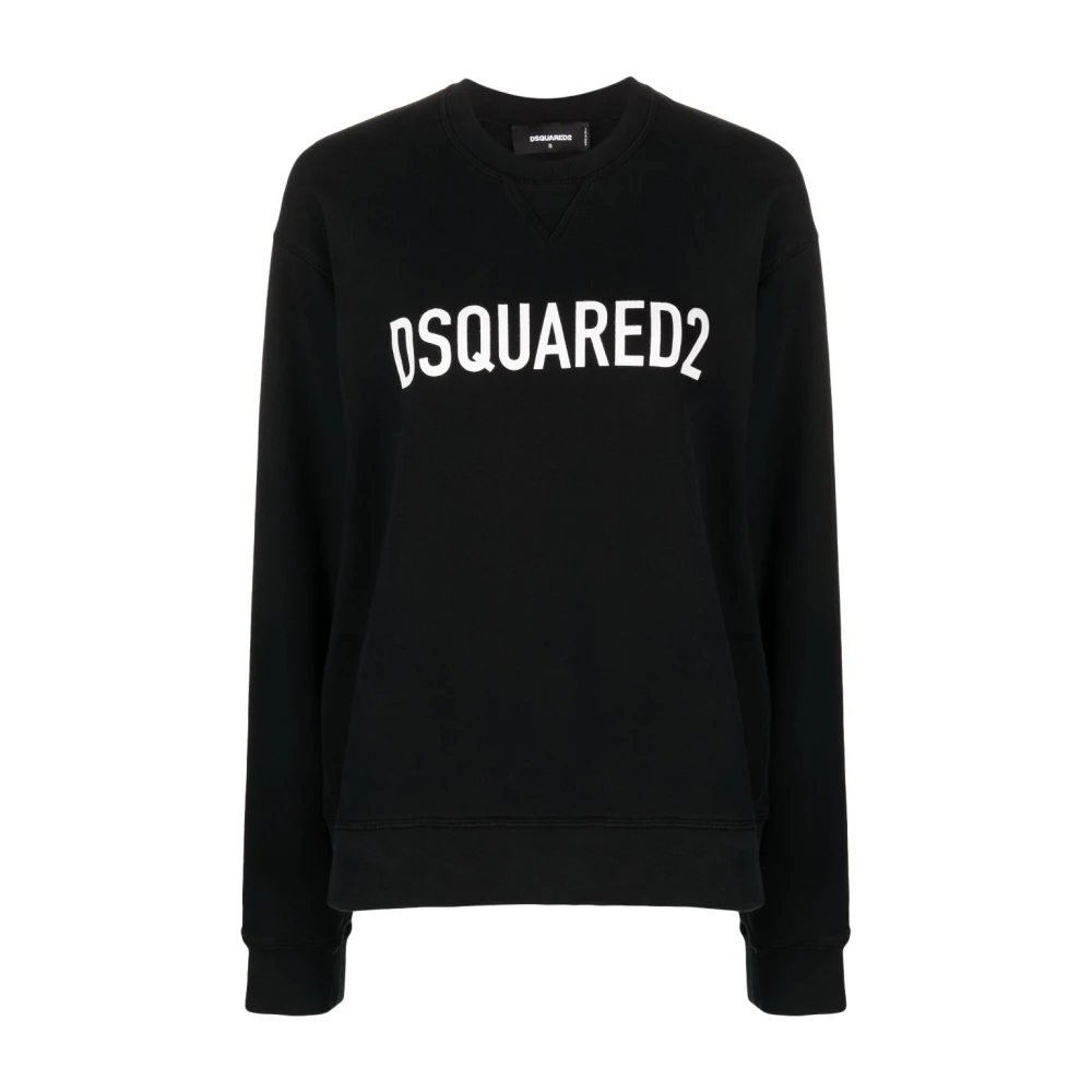 Dsquared2 Zwart Logo-Print Sweatshirt Black Dames