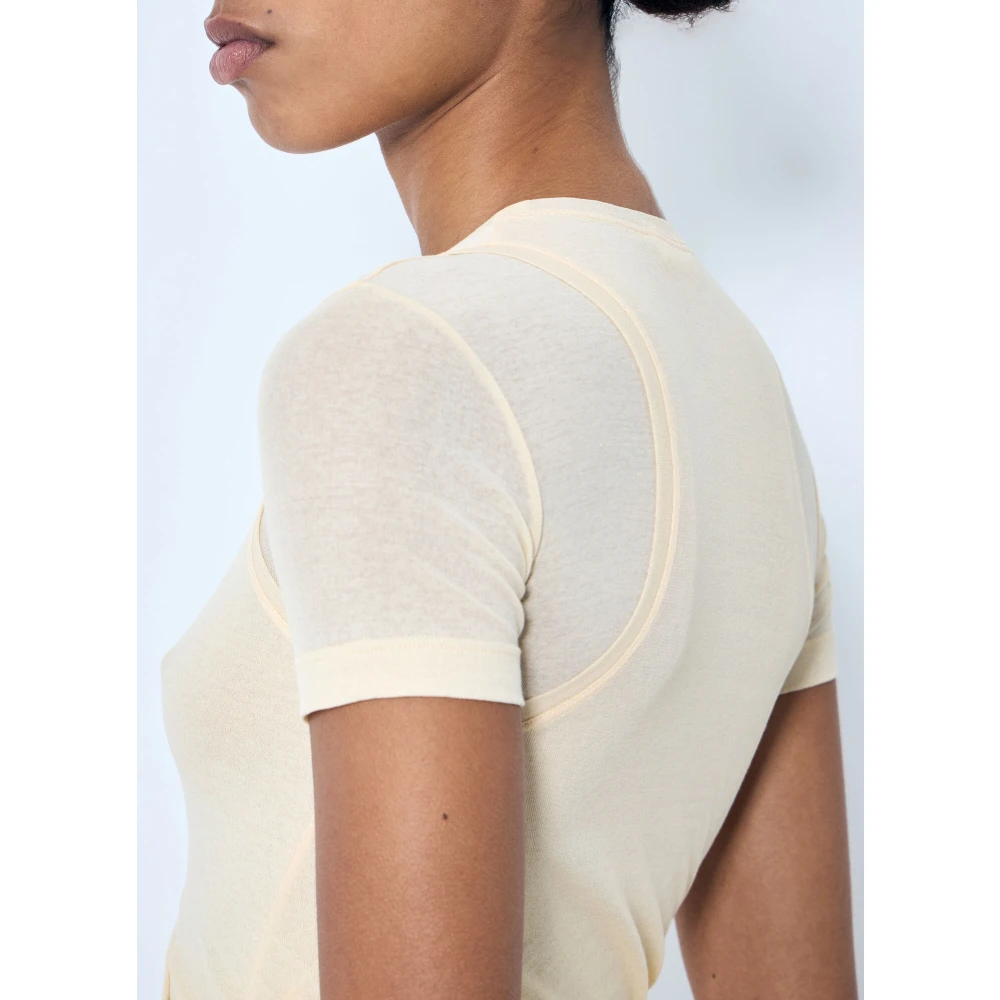 Jil Sander Gelaagd Crewneck T-shirt Beige Dames