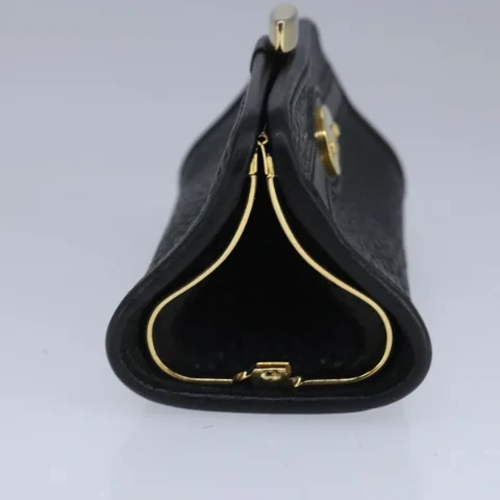 Dior Vintage Pre-owned Leather wallets Black Dames