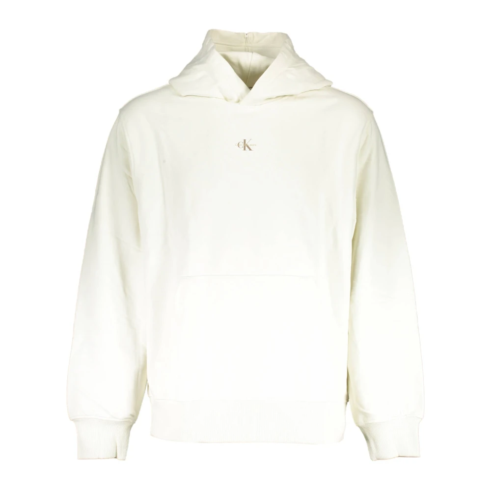 Calvin Klein Men's White Hoodies,, Hooded Sweatshirt Long Sleeve Medium