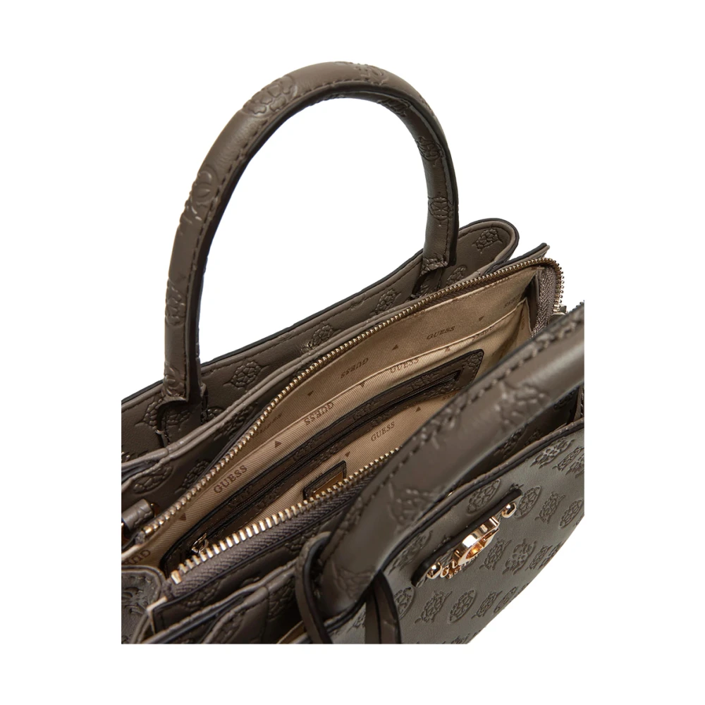 Guess Grijze Handtas met Metalen Logo Rits Gray Dames